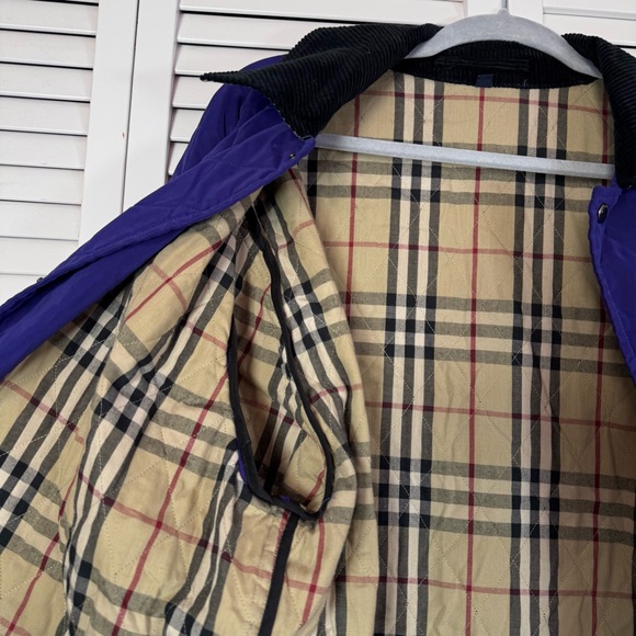 Burberry Quilted Barn Chore Jacket Coat Nova Check England Corduroy Collar Large - Picture 7 of 15